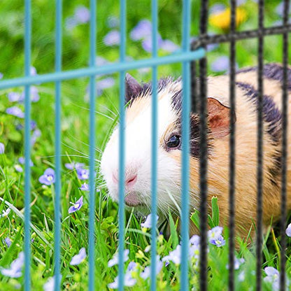 Relaxdays - Small Animals Enclosure 8 Panels Narrow Mesh Free Run for Guinea Pigs