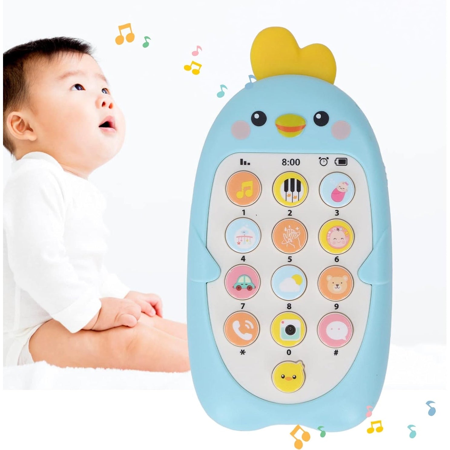 Shanrya - Baby Toy Phone, Adjustable Volume, Portable, For 18+ Months