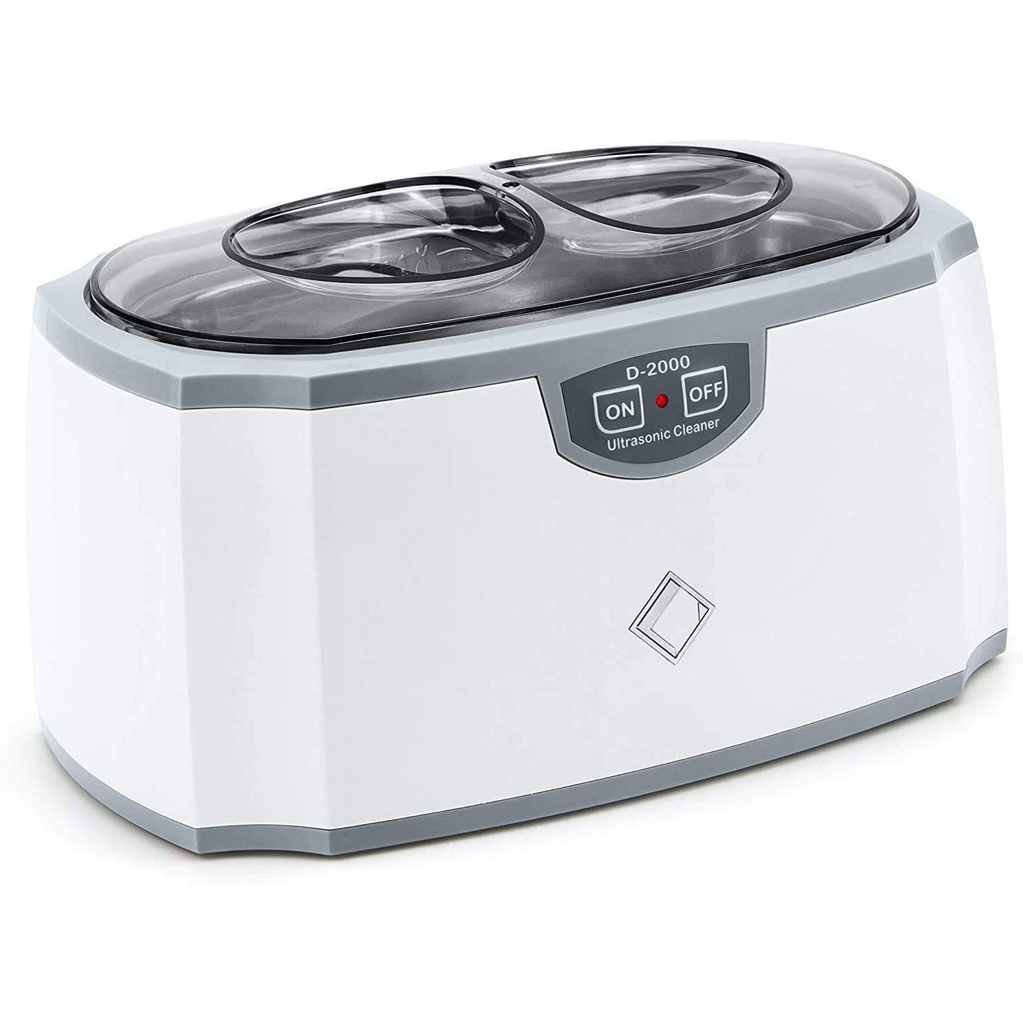 Ultrasonic cleaner machine with a 420ML capacity, featuring a stainless steel tank and an auto shut-off function after three minutes for efficient cleaning of jewelry, glasses, and other valuables.