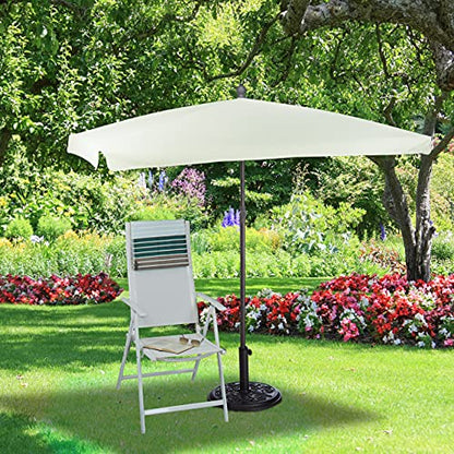 Relaxdays - Rectangular Sun Umbrella With Tilt Function, 200 x 120 cm