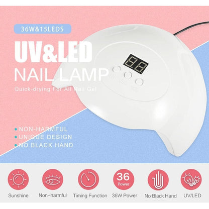 Pro Roop - USB UV Nail Lamp 36W 12 LEDs Automatic Sensor Dryer