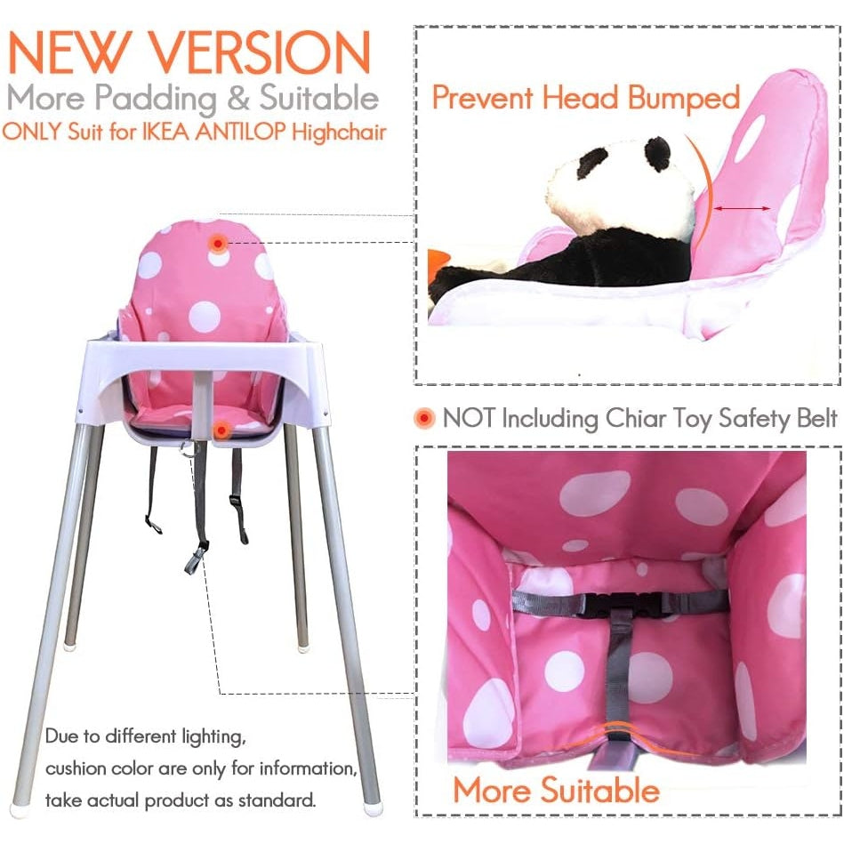 Zarpma - High Chair Cushion for Antilop, Washable & Foldable (Pink)