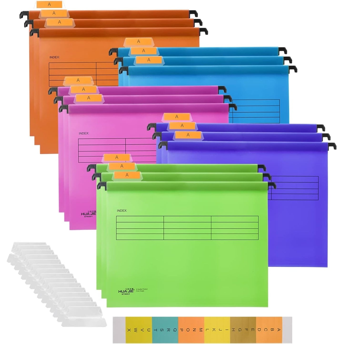 Hiziwimi - 15Pcs A4 Suspension Files With Tabs And Inserts