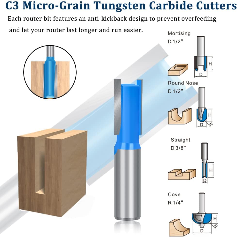 Mayline-Tech - 26 Pcs Tungsten Carbide Router Bit Set