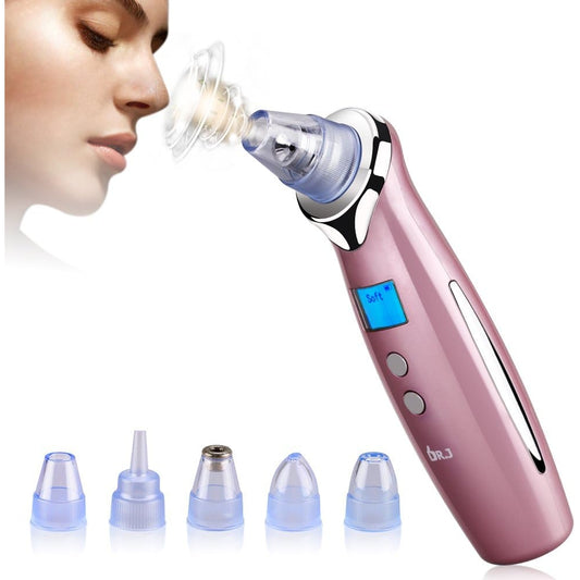 Thzy - Blackhead Removal Tool With USB Rechargeable Suction, 5 Tips (Pink)