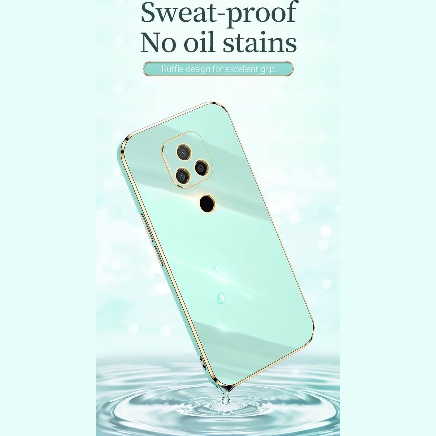 Jeelar - Neinei Mirror Silicone Slim Fit Case for Motorola Moto E7 Plus - White