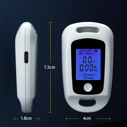 Fiotha - Portable Alcohol Tester With Digital LCD Screen And USB Charging