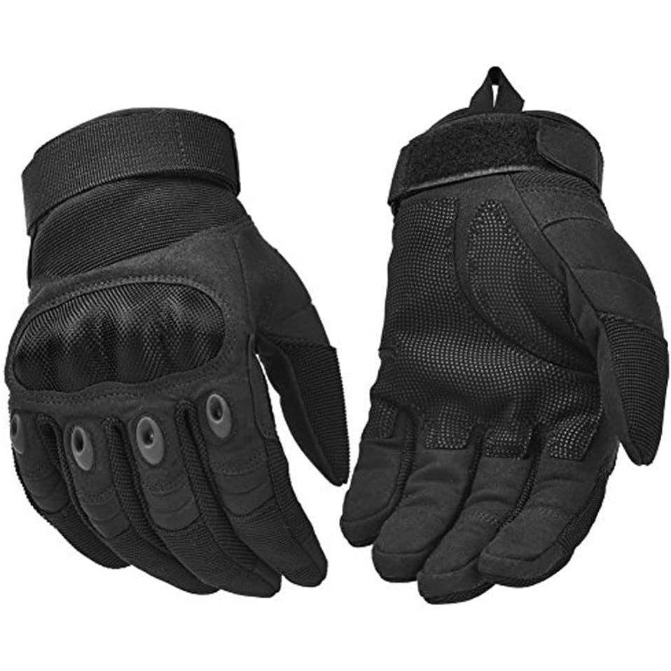 Reebowgear - Tactical Full Finger Motorcycle Riding Gloves Black