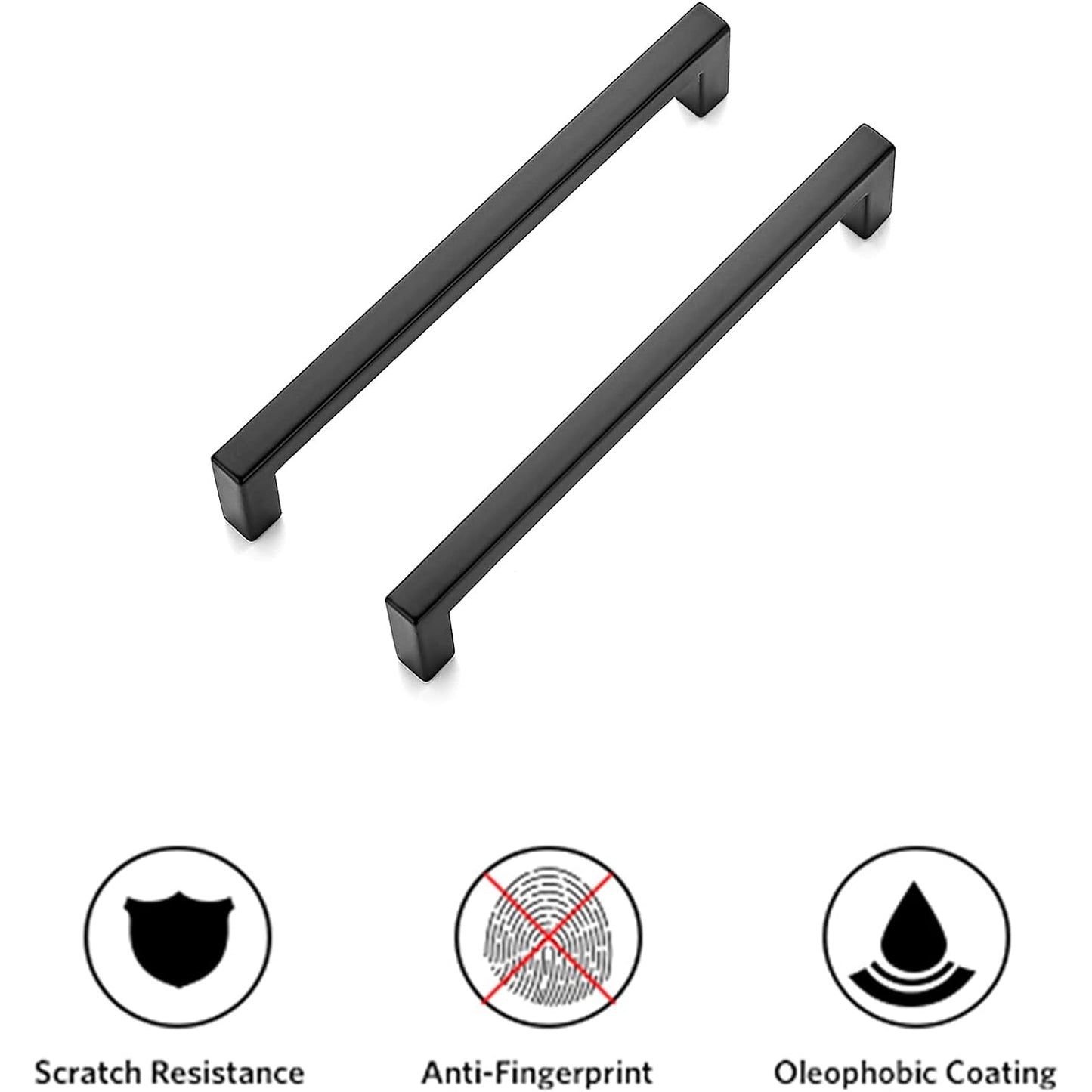 Ravinte - 10 Pack 5 Inch Slim Square Bar Drawer Handles Matte Black