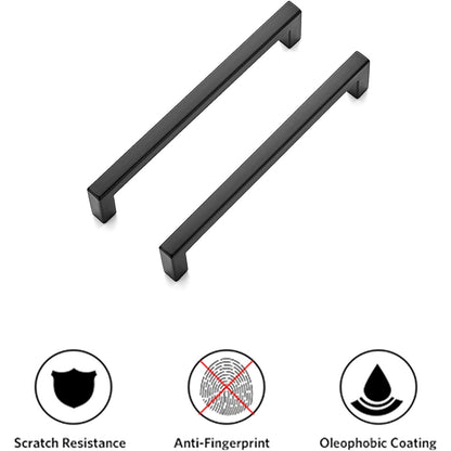 Ravinte - 10 Pack 5 Inch Slim Square Bar Drawer Handles Matte Black