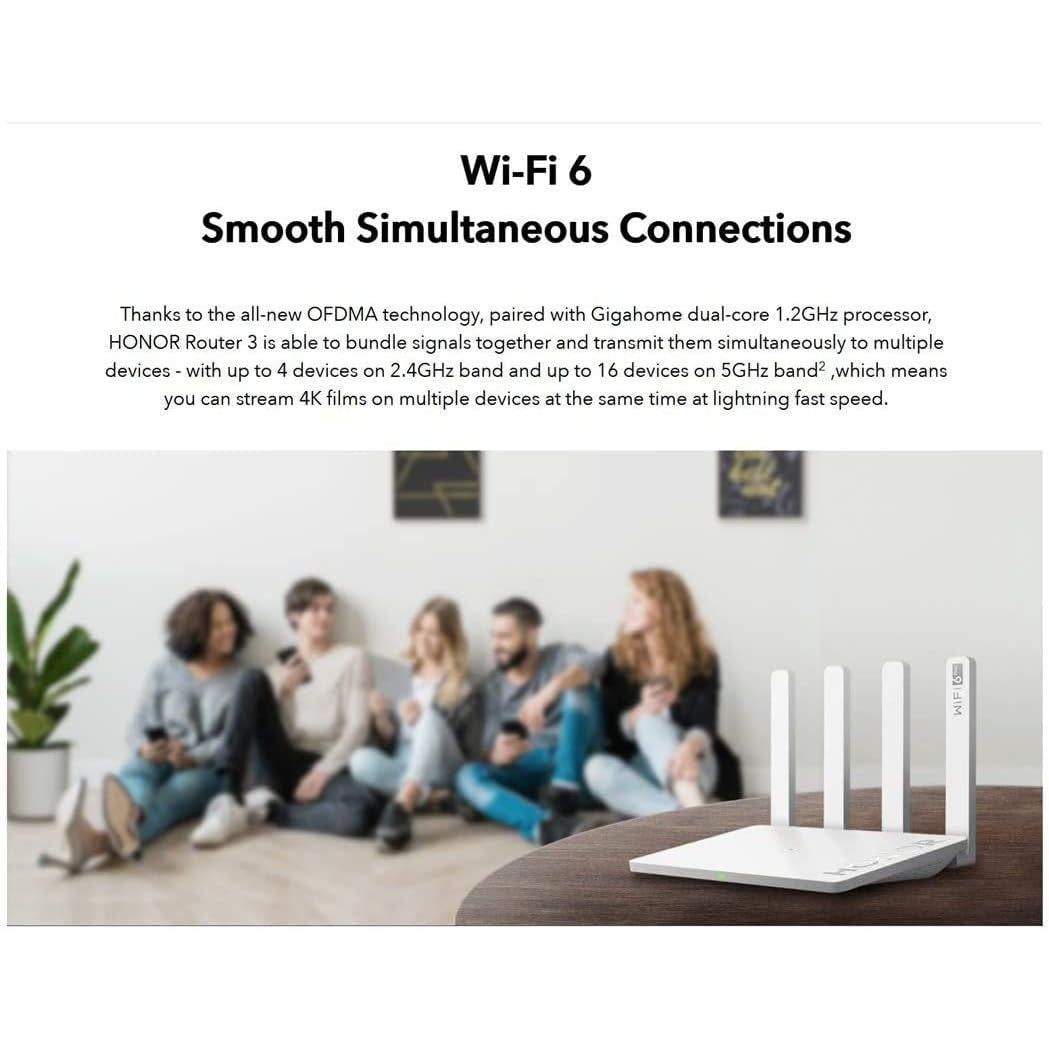 Dahai - Honor Router 3 Wi-Fi 6 Plus 3000 Mbps Dual Core Mesh Network