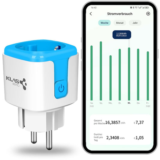 Klas Remo - Smart Wlan Socket With Current Measurement, Works With Alexa & Google Home