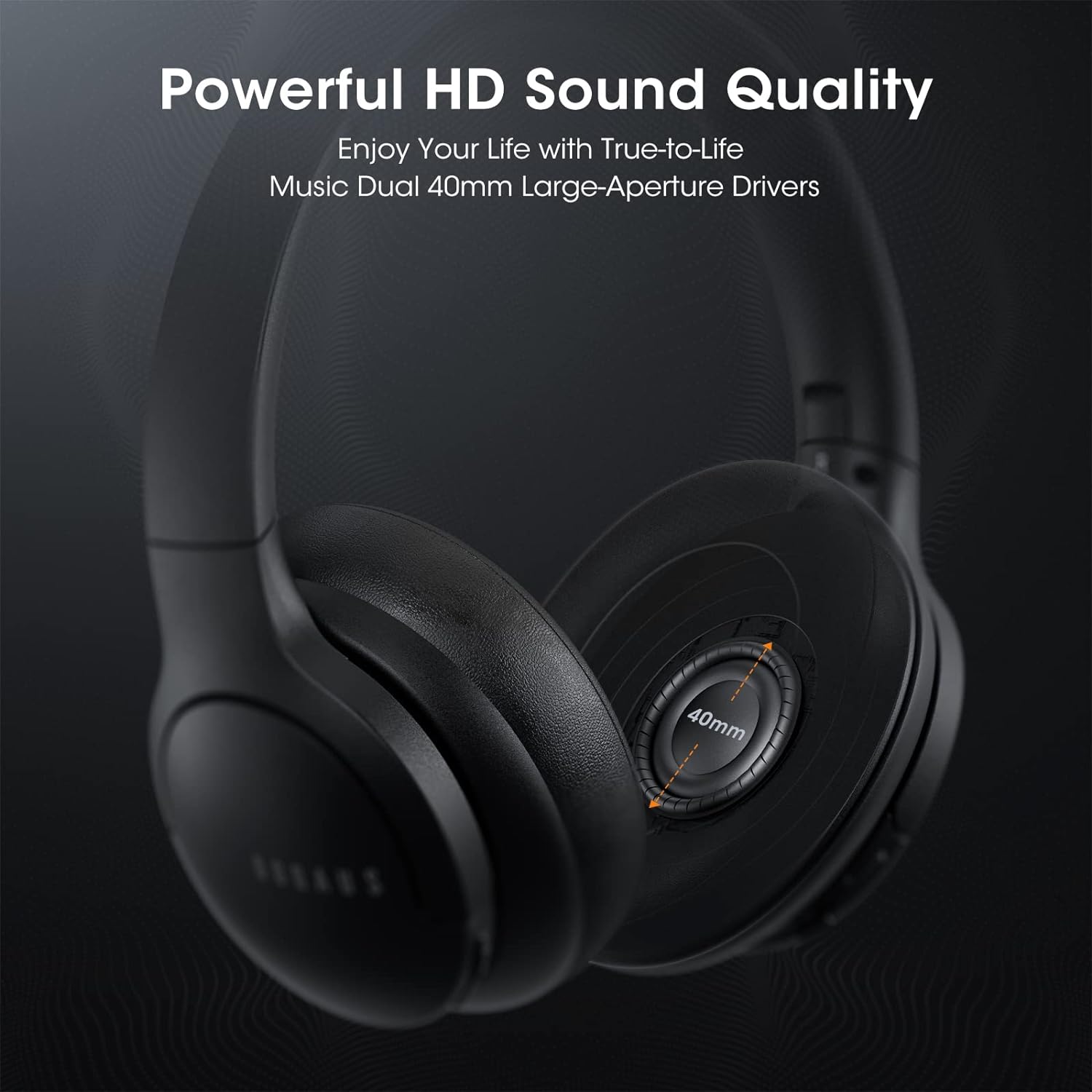 Doqaus - Upgraded Bluetooth 5.3 Headphones, 90H Playtime, 3 EQ Modes, Built-In Mic