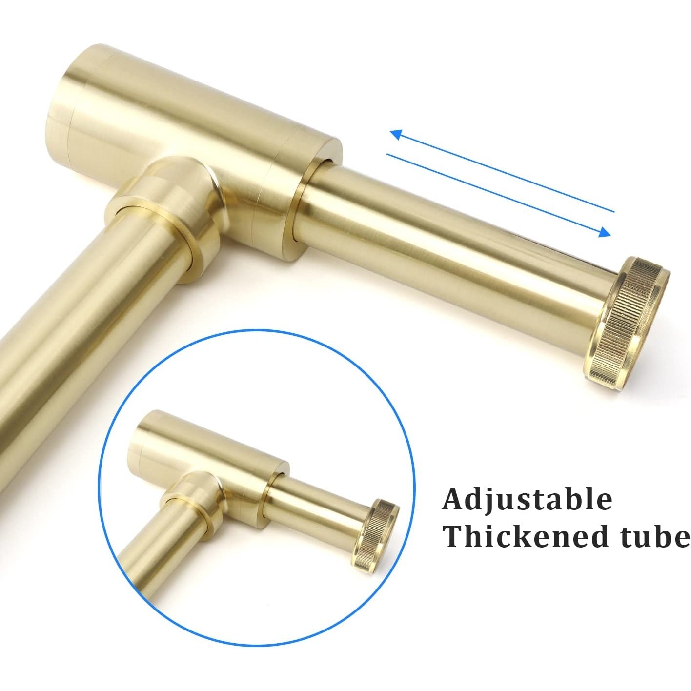 Opermaxer - Design Siphon, 200mm Tube, 1 1/4 Inch x 32mm (Brushed Gold)