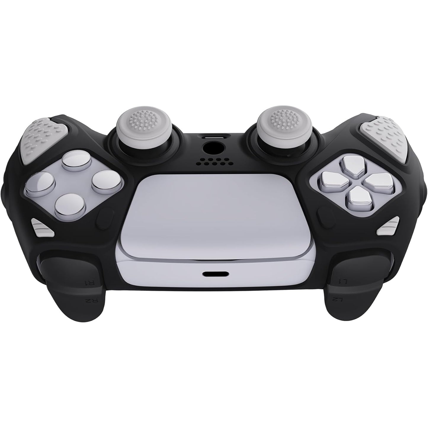 Playvital - Knight Edition Black & White Anti-Slip Silicone Cover For PS5 Controller