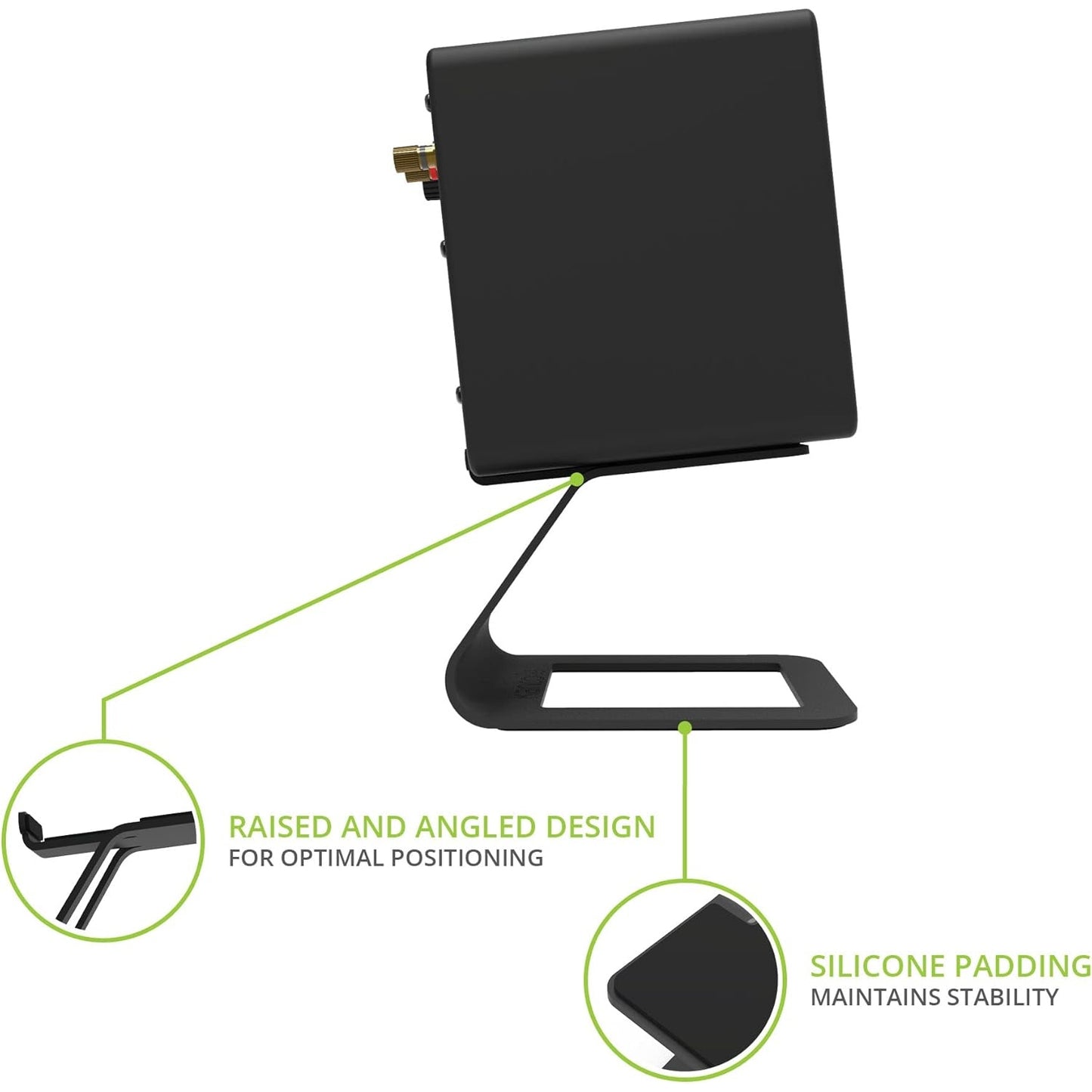 Kanto - Se2 Elevated Desktop Speaker Stands For Small Speakers & Studio Monitors