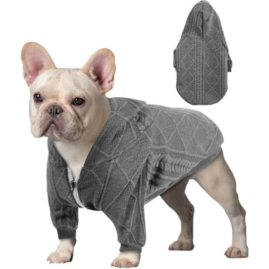 Meioro - Warm Winter Hoodie for Small & Medium Dogs (Gray, XS)