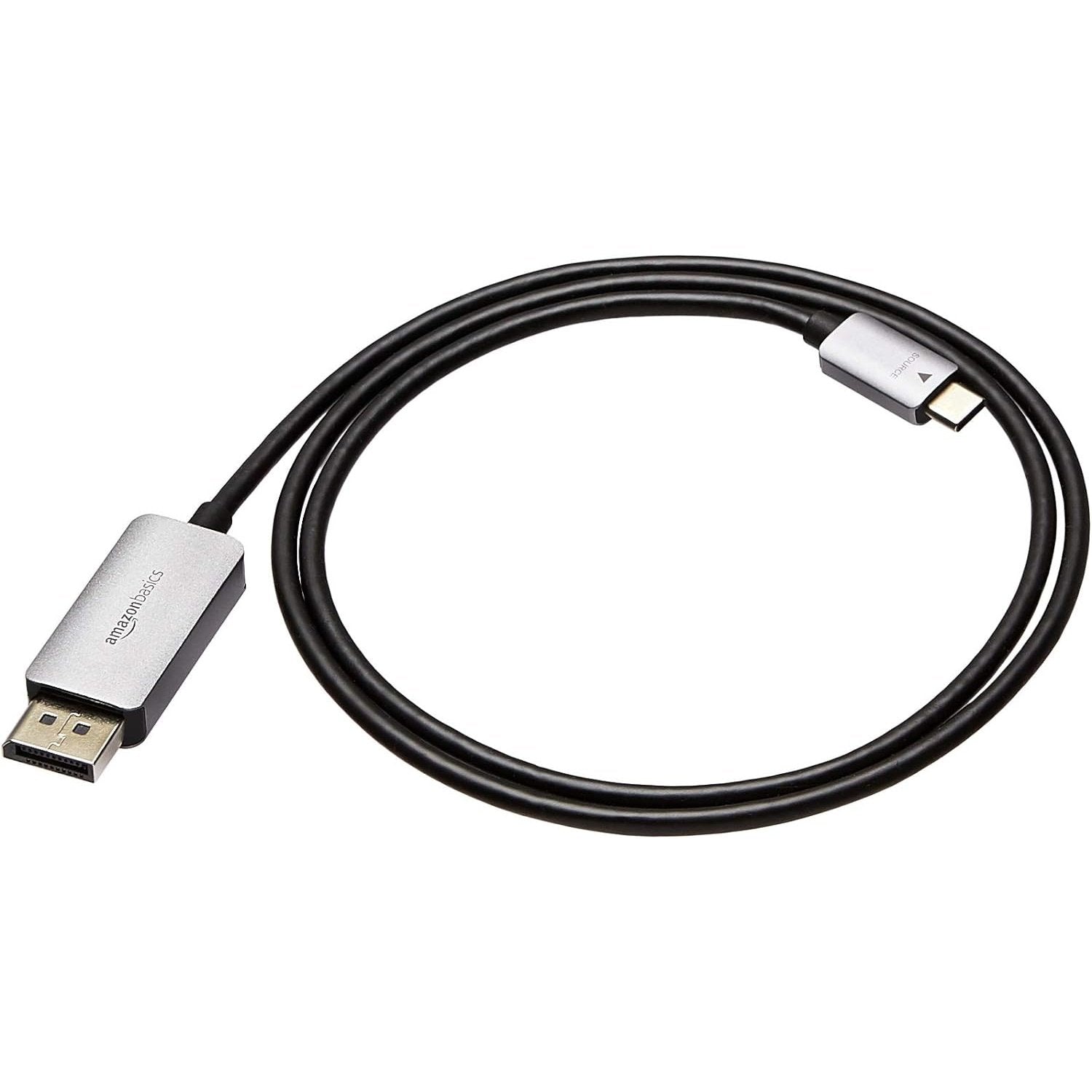 Amazon - Basics Aluminum USB-C to DisplayPort Cable, 3-Foot