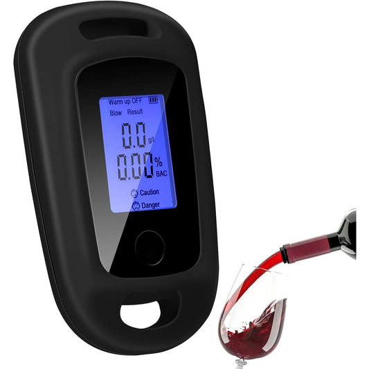 Umelee - Portable Digital Alcohol Tester With LCD Screen (Black)