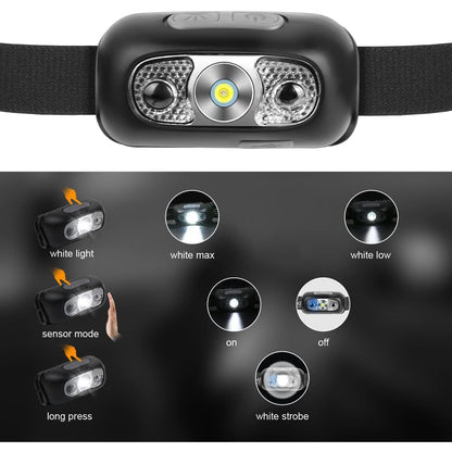 Flintronic - Led Head Torch, Usb Rechargeable, Ipx6 Waterproof, 160 Lumen, Motion Sensor