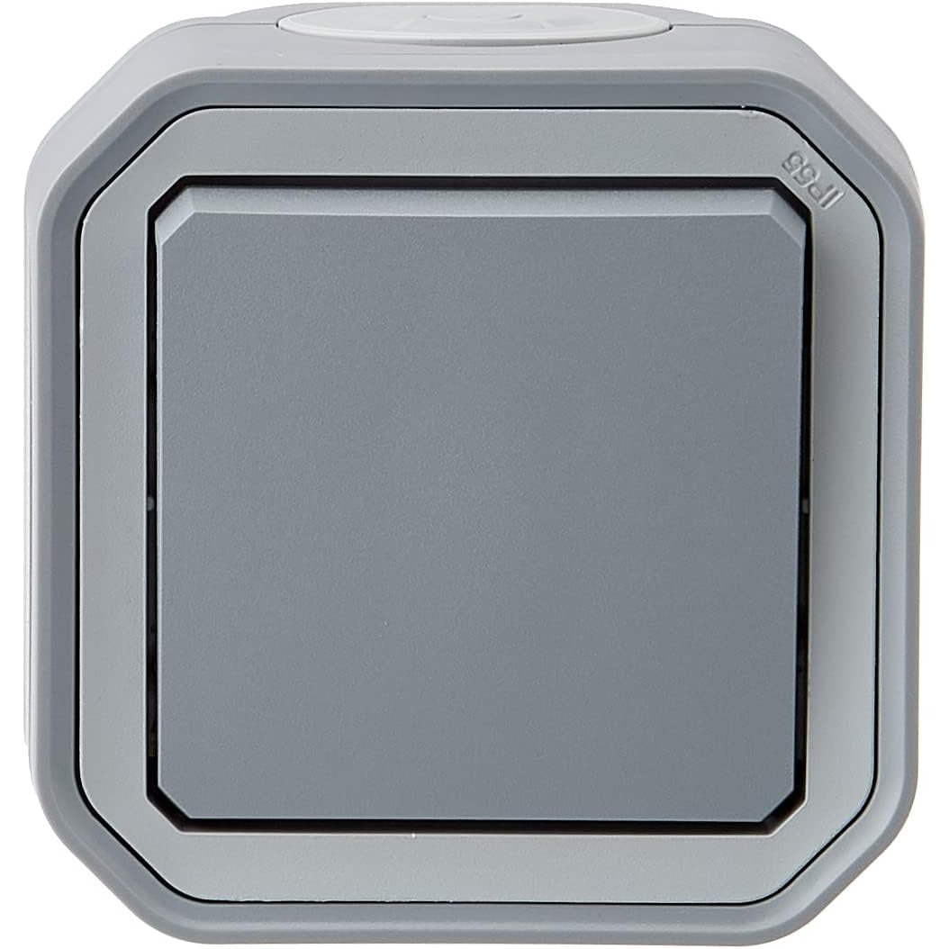 Legrand - Waterproof Plexo 10A Toggle Switch For Grey Surface Mounting