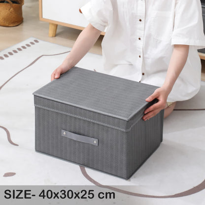 Arika Enterprises Llp - Homestorie Clothes Storage Box, 40x30x25 Cm, Grey