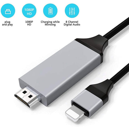 Huazhun - Lightning To HDMI Adapter Cable, Apple MFi Certified, 1080P, 6.6 Feet