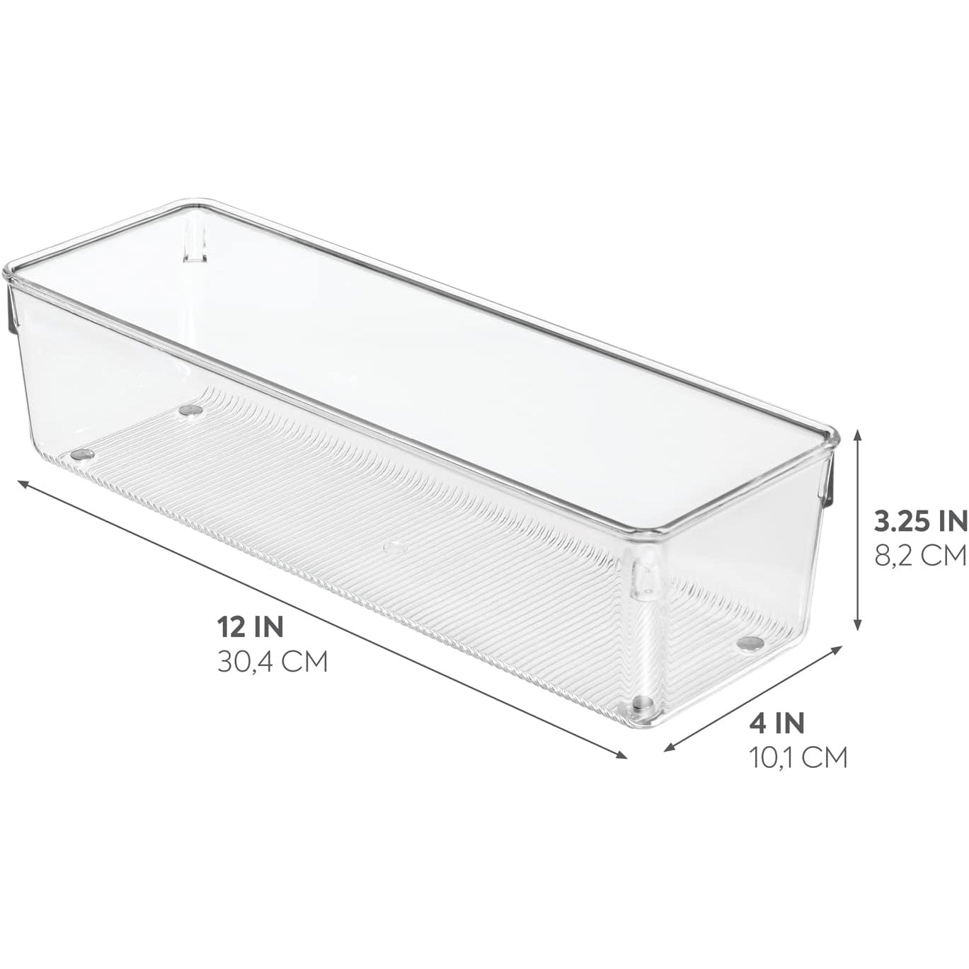 Interdesign - Clear Long Plastic Drawer Organizer for Bathroom, Kitchen, Office