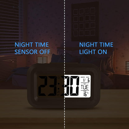 Vicloon - Digital Alarm Clock With LED Display, Snooze, Temperature, Date, Timer (Black)