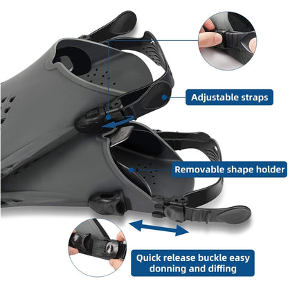 Otenc - Adjustable Short Swim Fins for Adult Snorkeling and Diving