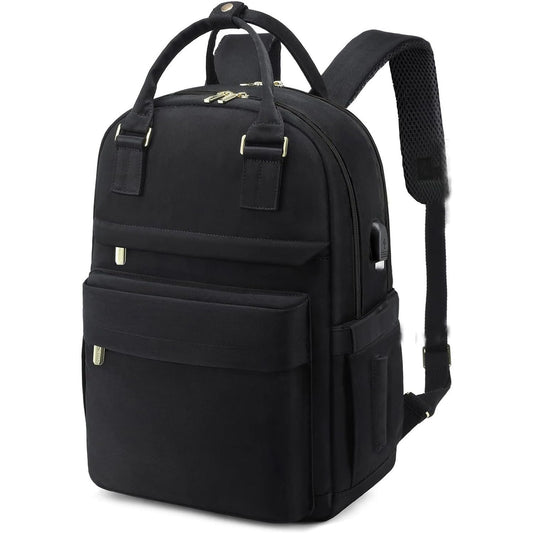 Fretrg - Vintage Laptop Backpack For Women (Black, One Size)