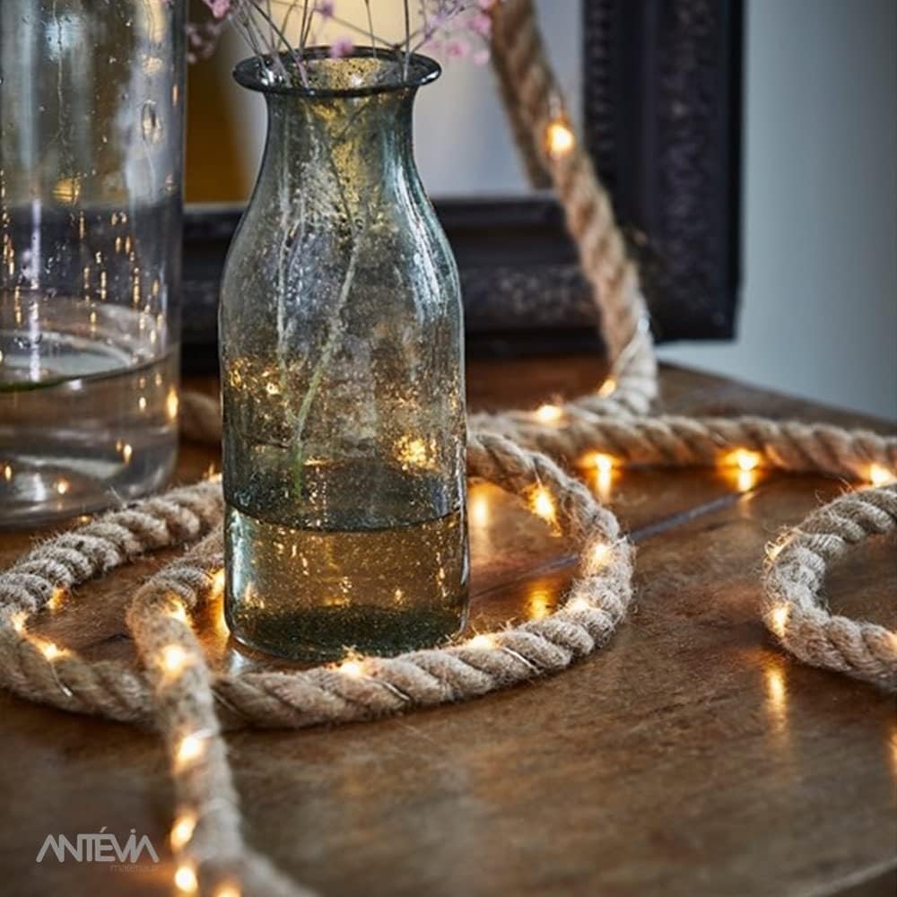 Antevía Matériaux - Jute Rope Light 200Cm With 25 Warm White LEDs