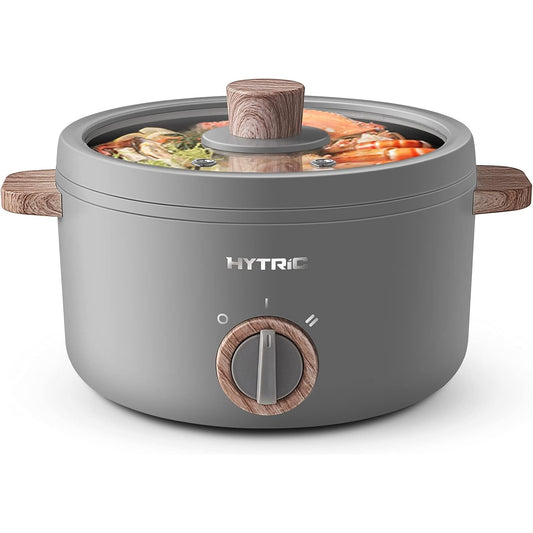 Hytric - 1.5L Mini Electric Hot Pot With Handle, Nonstick Frying Pan, Dual Power Control