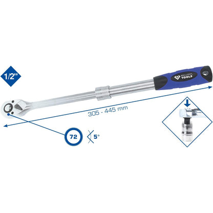 Brilliant Tools - 1/2 Inch Telescopic Reversible Ratchet