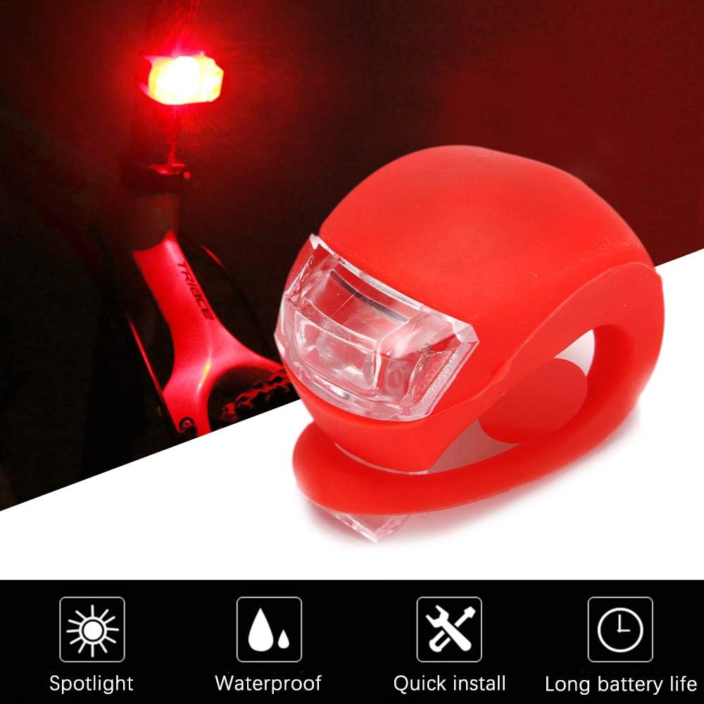 Qumeney - Silicone LED Bike Light Set, Waterproof Taillights & Headlight for Night Riding