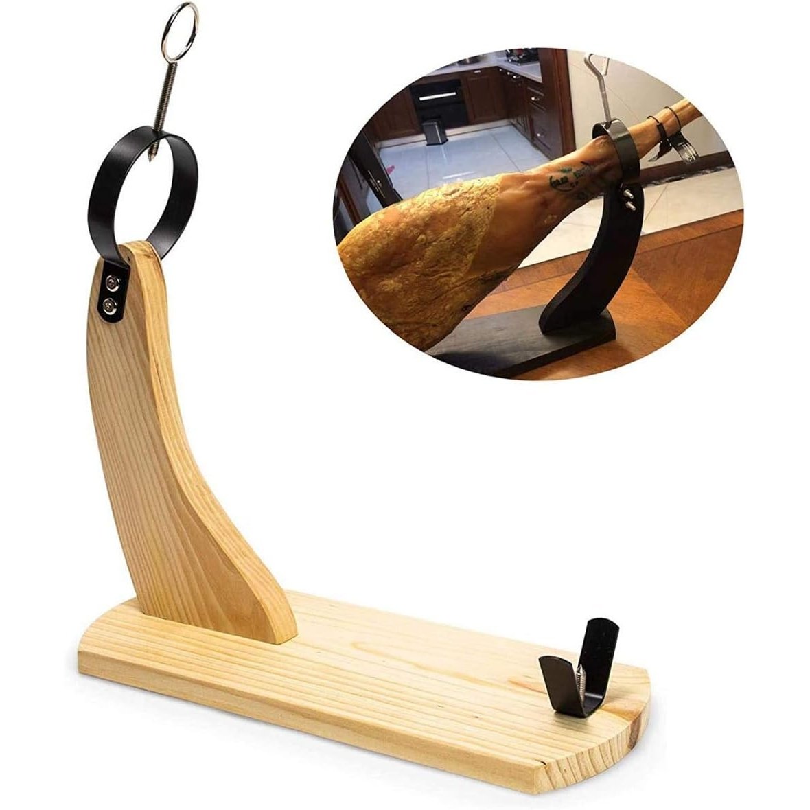 Reliable Quality Practical Holder - Wood Ham Holder With Nonslip Pad For Spanish Hams