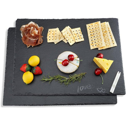 Wlwnwft - Large Slate Cheese Boards With Chalks (2 Pcs)