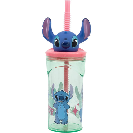 Stor - Stitch 360Ml Kids Reusable Cup With 3D Straw And Lid