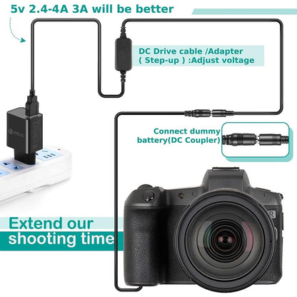 Pilote - NP-FW50 Dummy Battery + USB Cable for Sony NEX & Alpha Series