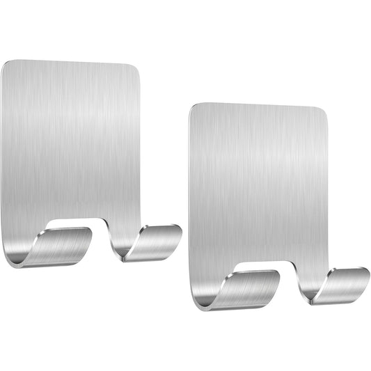 Boxlunt - Stainless Steel Razor Holder, 2-Pack, Self-Adhesive, No Drilling