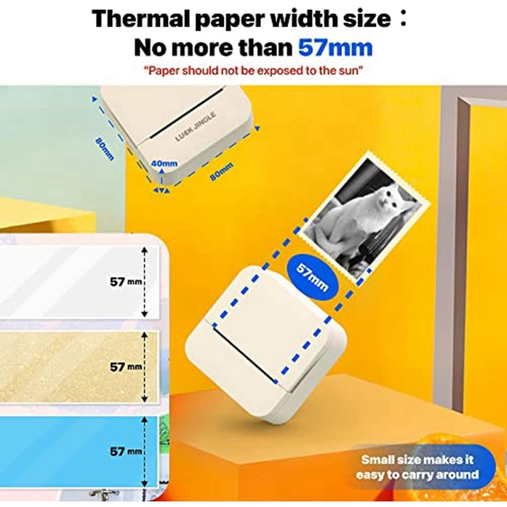 Bonkshire - Mini Bluetooth Inkless Thermal Photo Printer for Android iOS