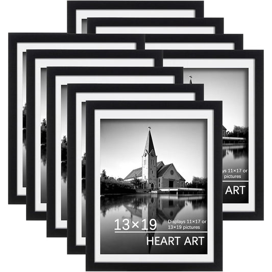 Heart Art - Black Gallery Wall Picture Frame Set of 9 (13x19)