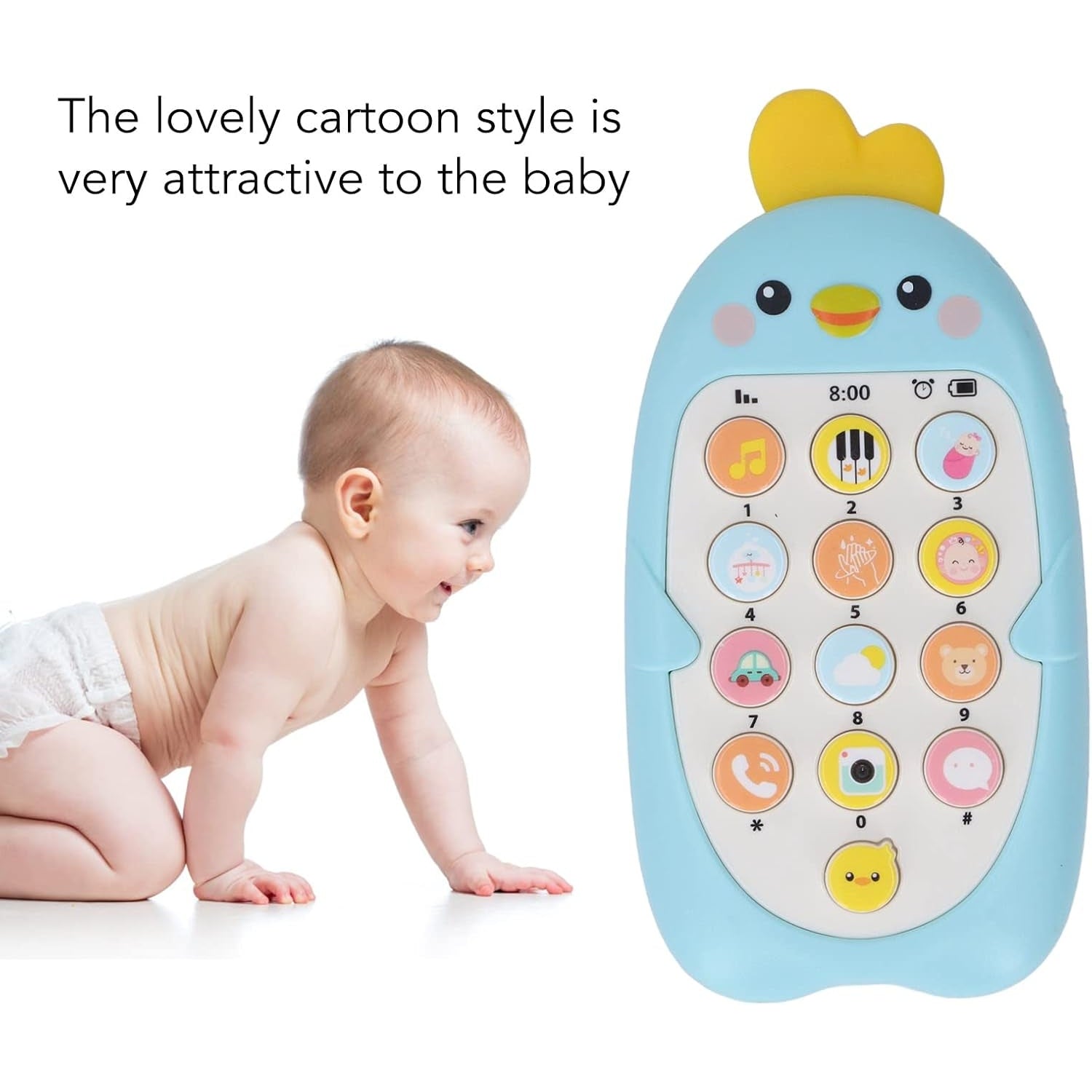 Shanrya - Baby Toy Phone, Adjustable Volume, Portable, For 18+ Months