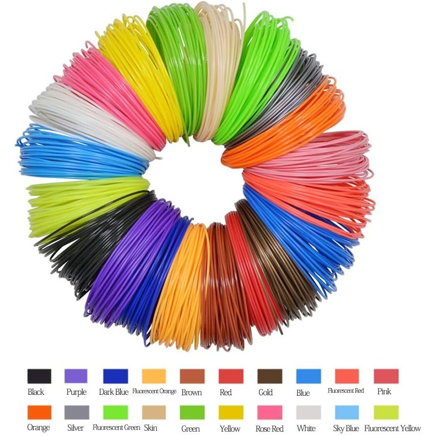 Tophomer - Pla Filament Refill For 3D Pen, 20 Colors, 10m Each