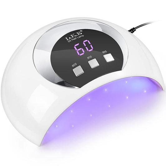 Wisdompark - UV LED Nail Lamp 54W with Automatic Sensor and Timer (White)