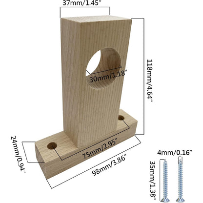 Yuqim - Wooden Ceiling-Mount Curtain Rod Brackets (2 Pcs)