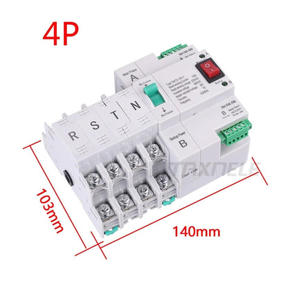 Morfil - Dual Power Automatic Transfer Switch 4P 100A Ats Circuit Breaker