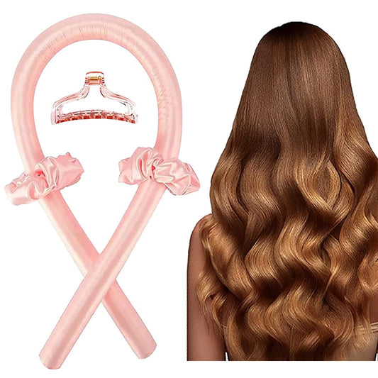 Rizadores De Pelo Sin Calor - Heatless Hair Curlers With Soft Foam Rollers (Pink)