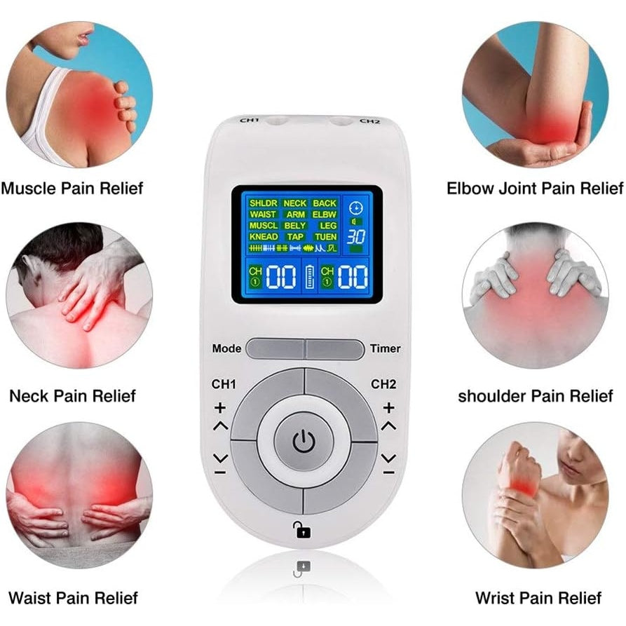 Dispositifs Stimul - Tens Muscle Stimulator 12 Modes With 4 Electrodes For Pain Relief