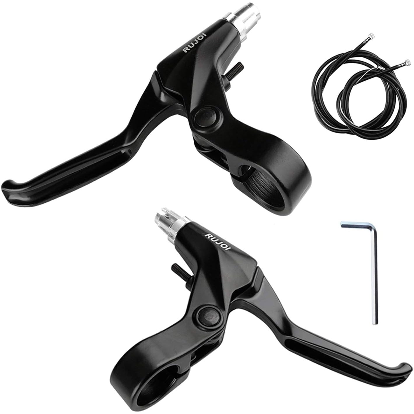 Rujoi - Aluminum Alloy Bike Brake Lever Set With Cables For Mountain & Road Bikes